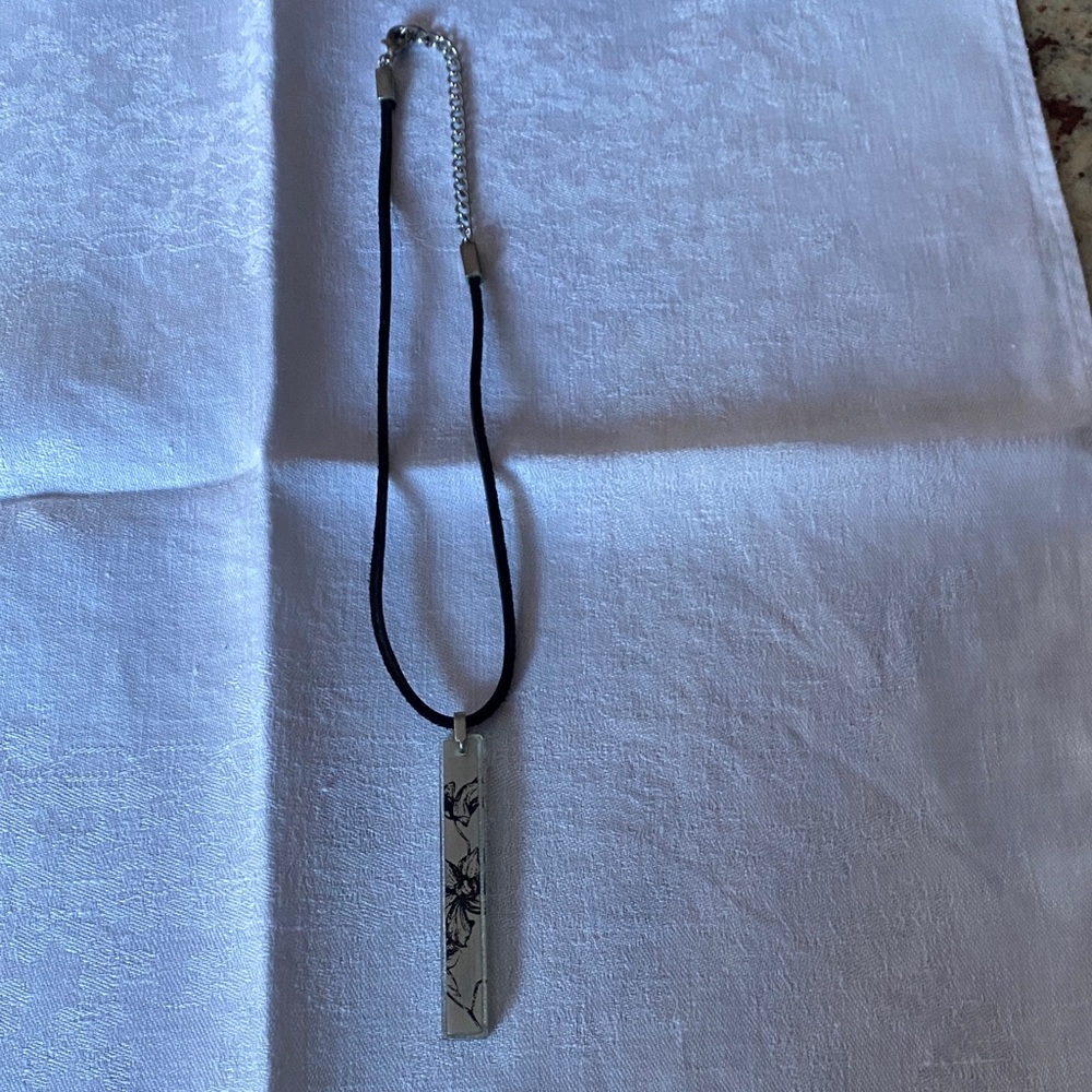 Black and Silver Pendant Necklace